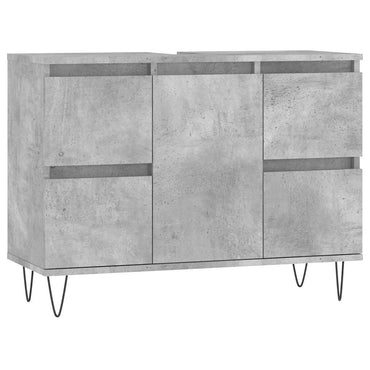 vidaXL Badschrank Betongrau 80x33x60 cm Holzwerkstoff