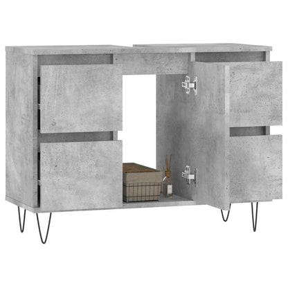 vidaXL Badschrank Betongrau 80x33x60 cm Holzwerkstoff