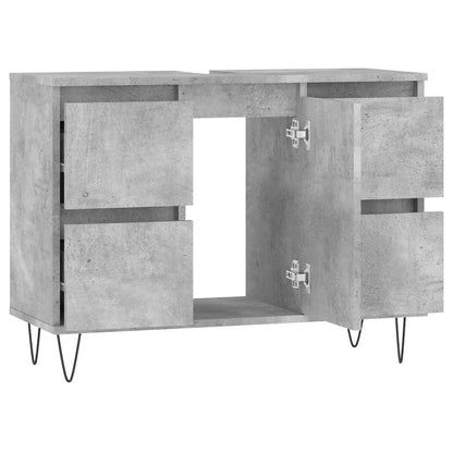 vidaXL Badschrank Betongrau 80x33x60 cm Holzwerkstoff