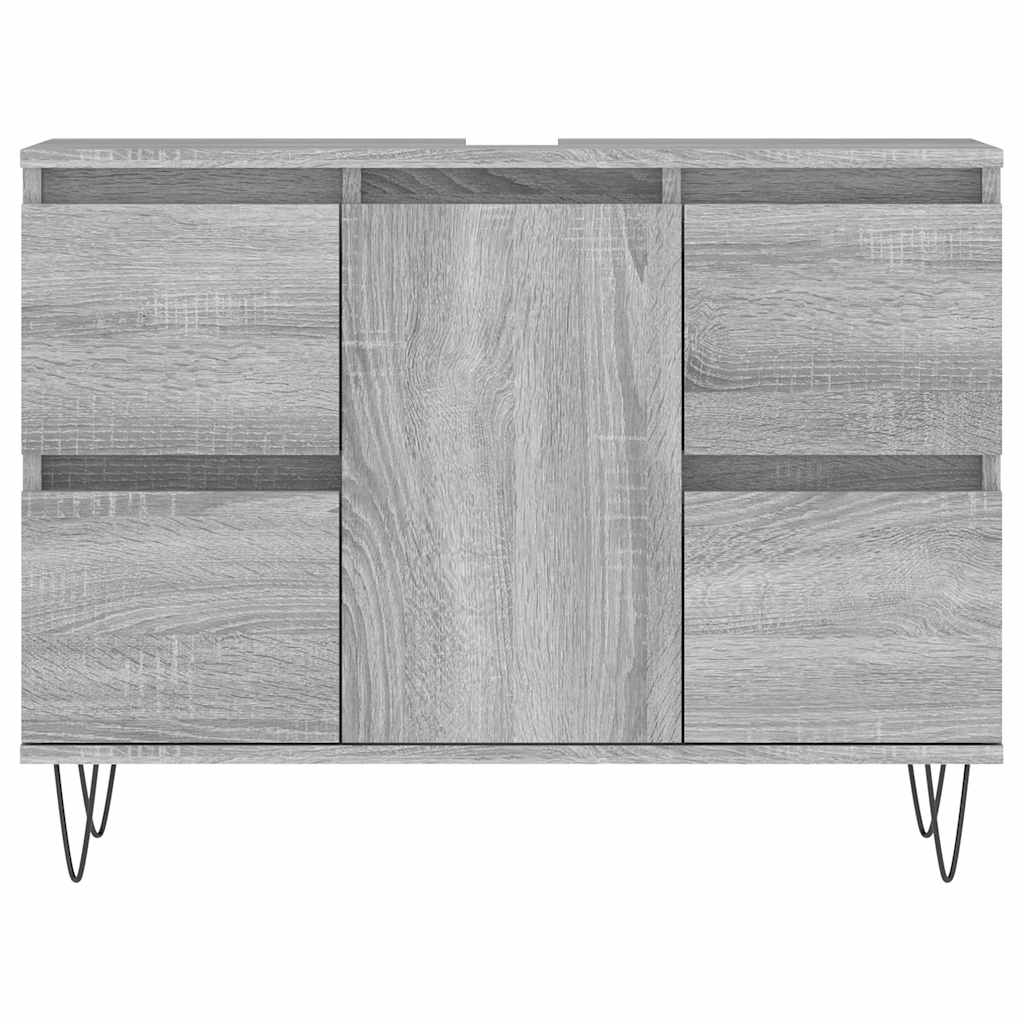 vidaXL Badschrank Grau Sonoma 80x33x60 cm Holzwerkstoff