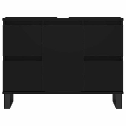 vidaXL Badschrank Schwarz 80x33x60 cm Holzwerkstoff