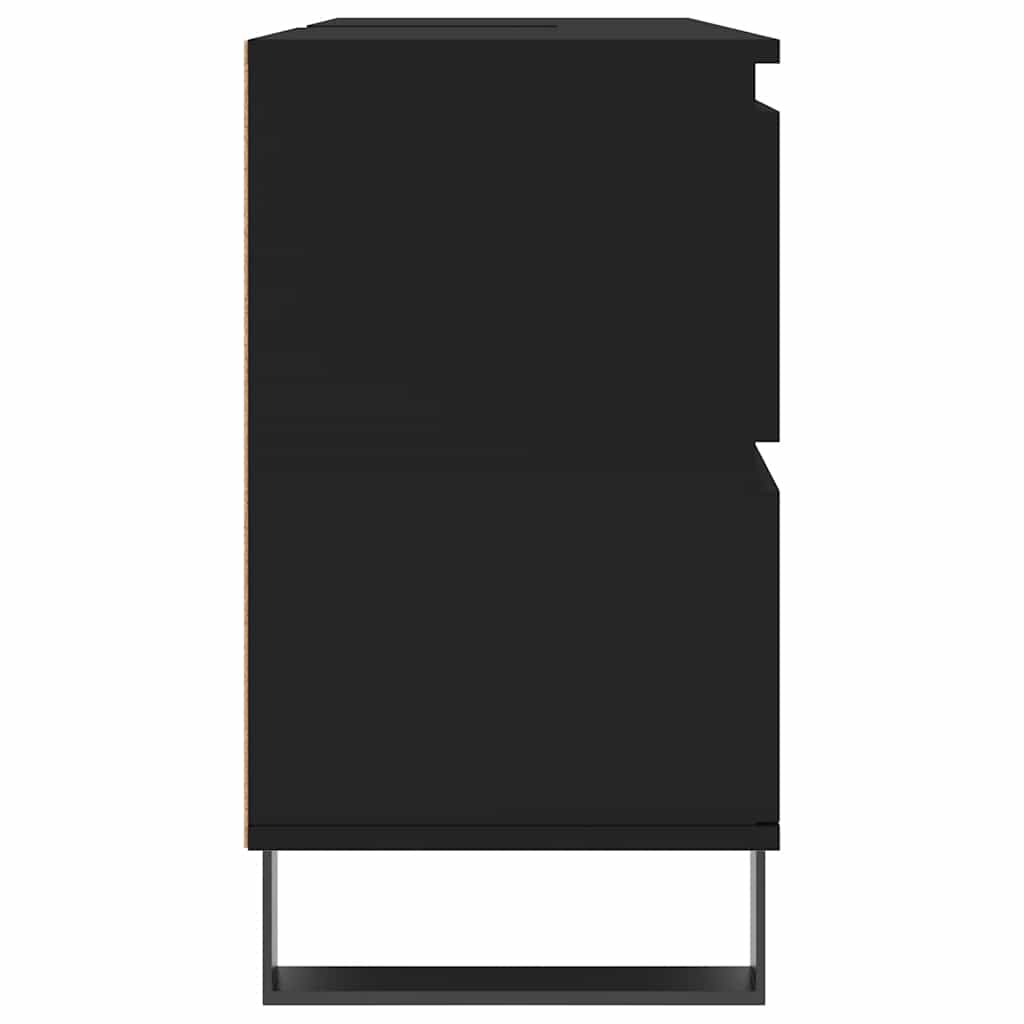 vidaXL Badschrank Schwarz 80x33x60 cm Holzwerkstoff
