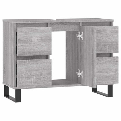 vidaXL Badschrank Grau Sonoma 80x33x60 cm Holzwerkstoff