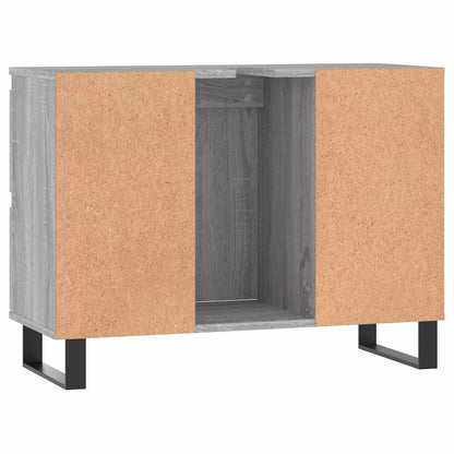 vidaXL Badschrank Grau Sonoma 80x33x60 cm Holzwerkstoff