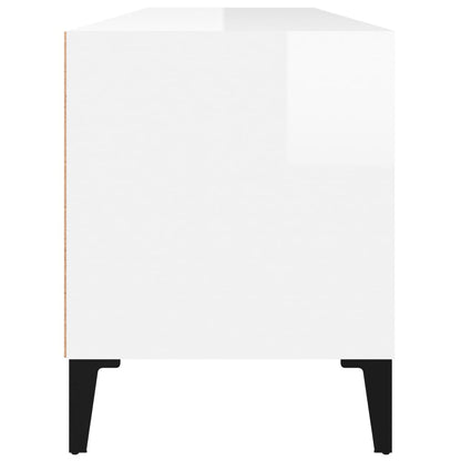 vidaXL TV-Schrank Hochglanz-Weiß 100x34,5x44,5 cm Holzwerkstoff