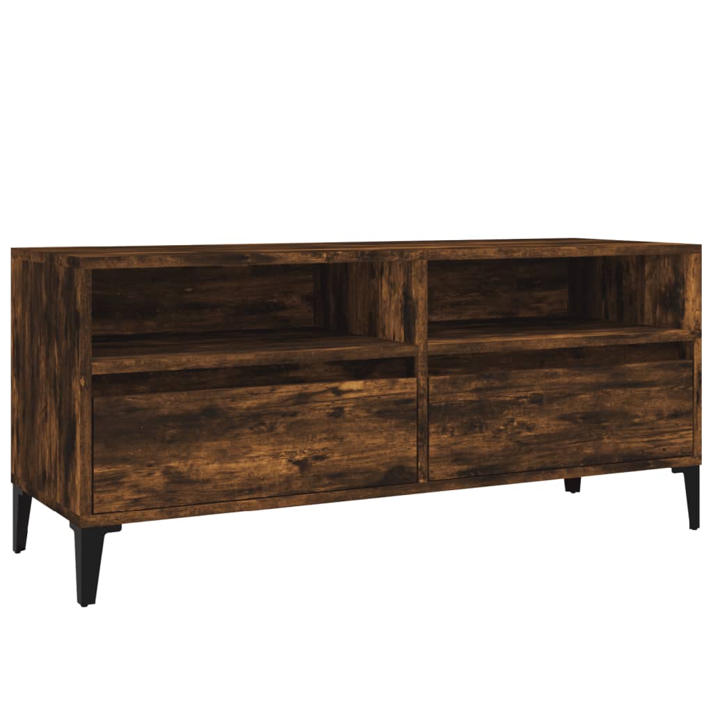 Meuble TV vidaXL chêne fumé 100x34,5x44,5 cm en bois d'ingénierie
