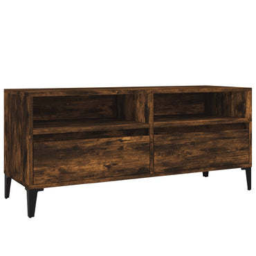 Meuble TV vidaXL chêne fumé 100x34,5x44,5 cm en bois d'ingénierie