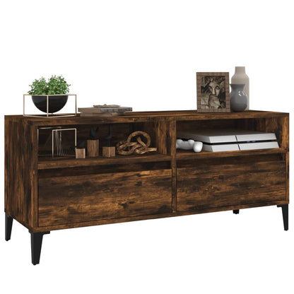 Meuble TV vidaXL chêne fumé 100x34,5x44,5 cm en bois d'ingénierie