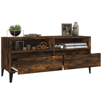 Meuble TV vidaXL chêne fumé 100x34,5x44,5 cm en bois d'ingénierie