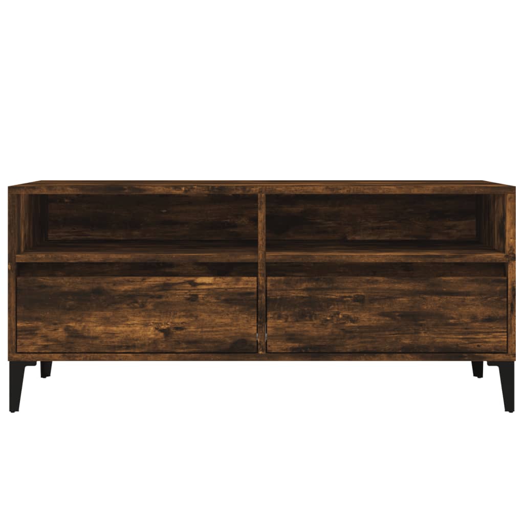 Meuble TV vidaXL chêne fumé 100x34,5x44,5 cm en bois d'ingénierie