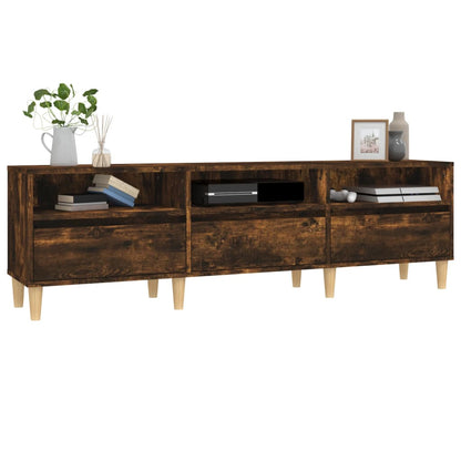 vidaXL Meuble TV chêne fumé 150x30x44,5 cm bois d'ingénierie