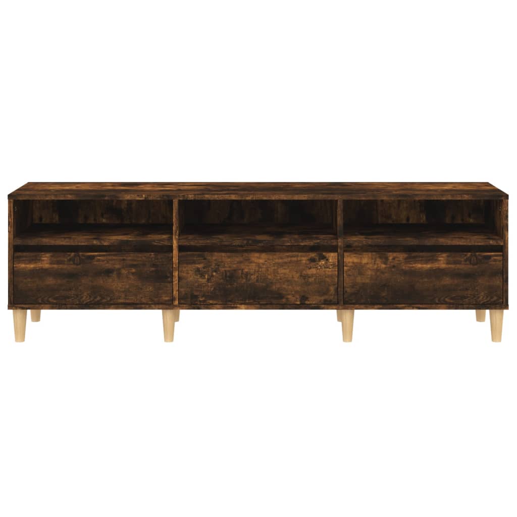 vidaXL Meuble TV chêne fumé 150x30x44,5 cm bois d'ingénierie