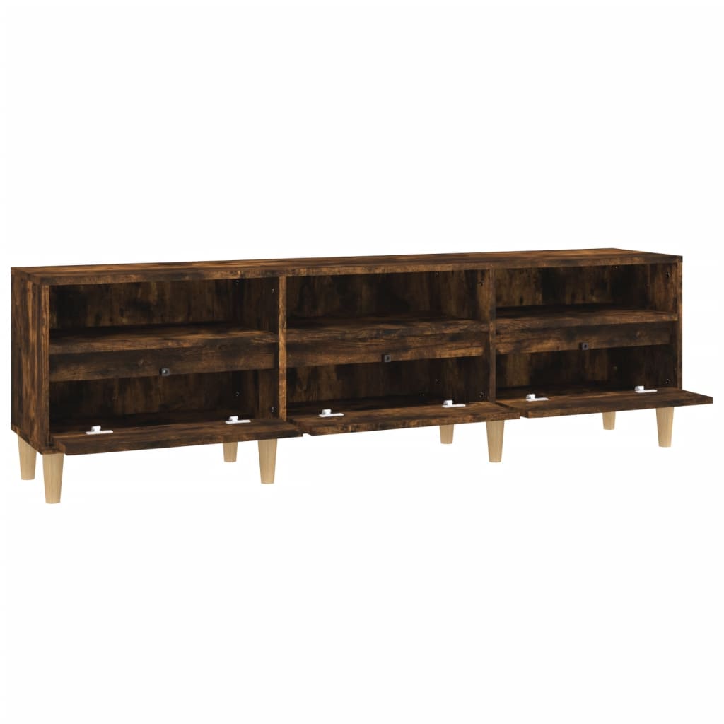 vidaXL Meuble TV chêne fumé 150x30x44,5 cm bois d'ingénierie