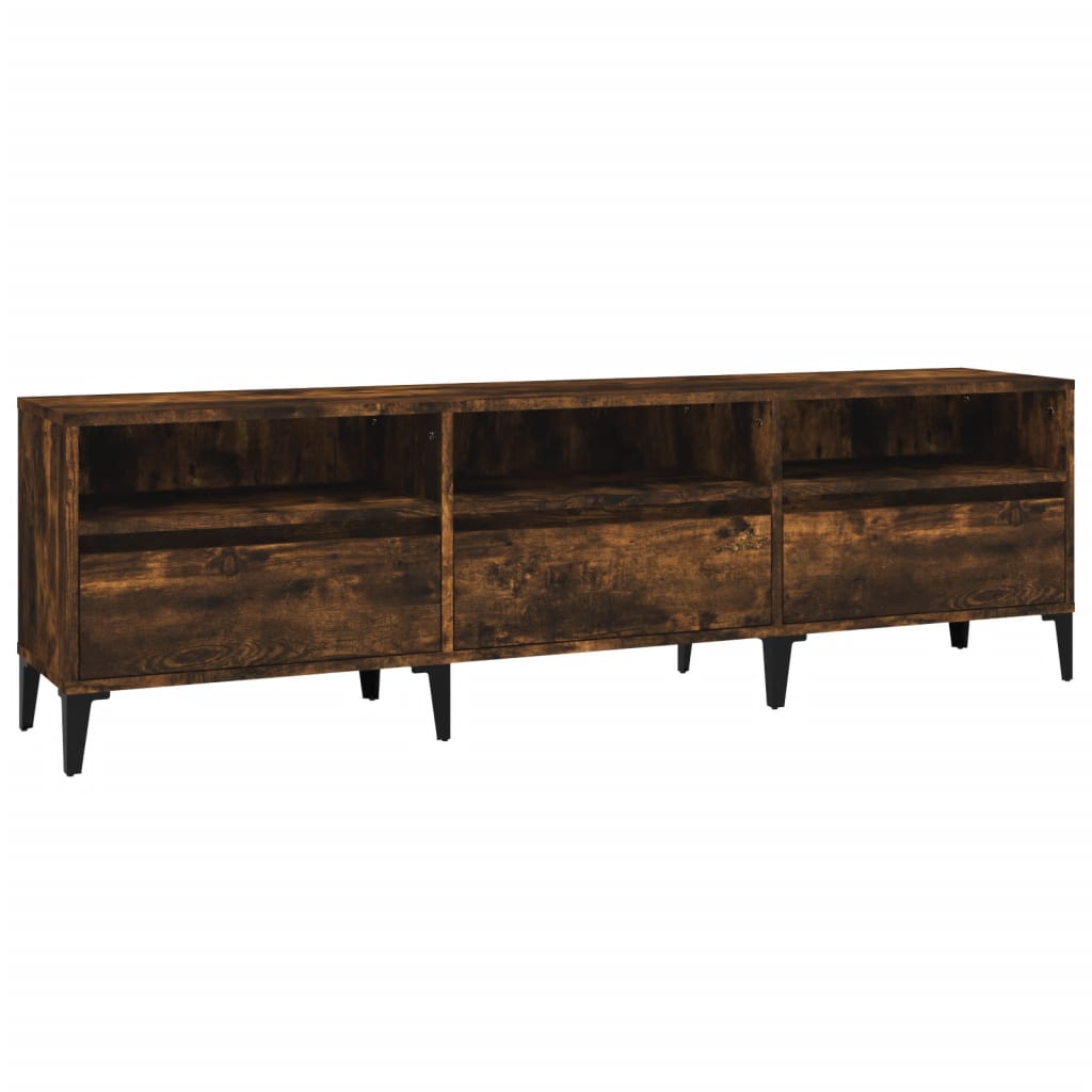 vidaXL Meuble TV chêne fumé 150x30x44,5 cm bois d'ingénierie