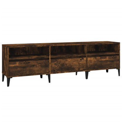 vidaXL Meuble TV chêne fumé 150x30x44,5 cm bois d'ingénierie