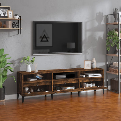 vidaXL Meuble TV chêne fumé 150x30x44,5 cm bois d'ingénierie