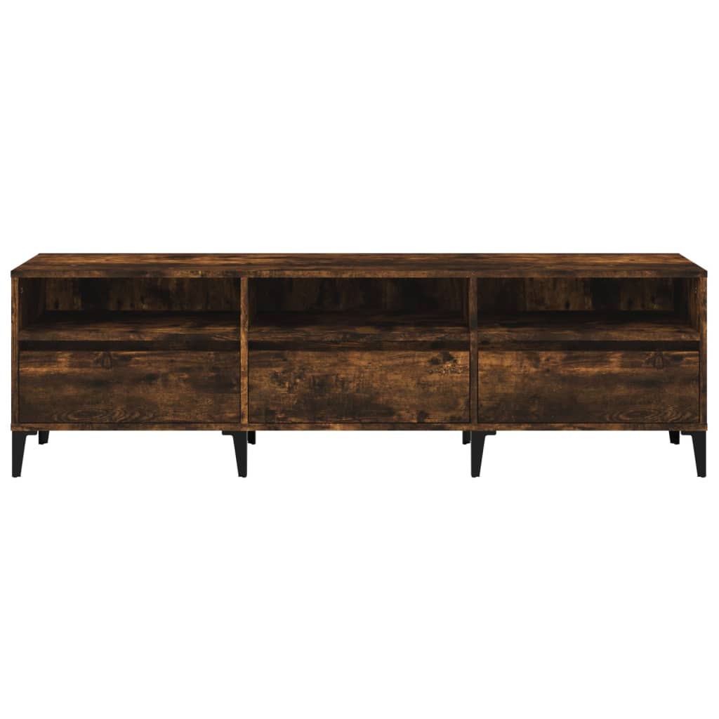 vidaXL Meuble TV chêne fumé 150x30x44,5 cm bois d'ingénierie