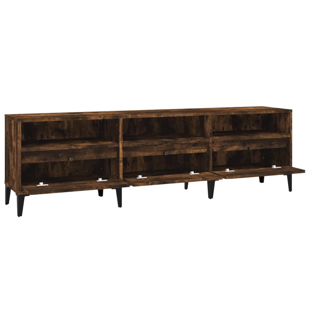 vidaXL Meuble TV chêne fumé 150x30x44,5 cm bois d'ingénierie