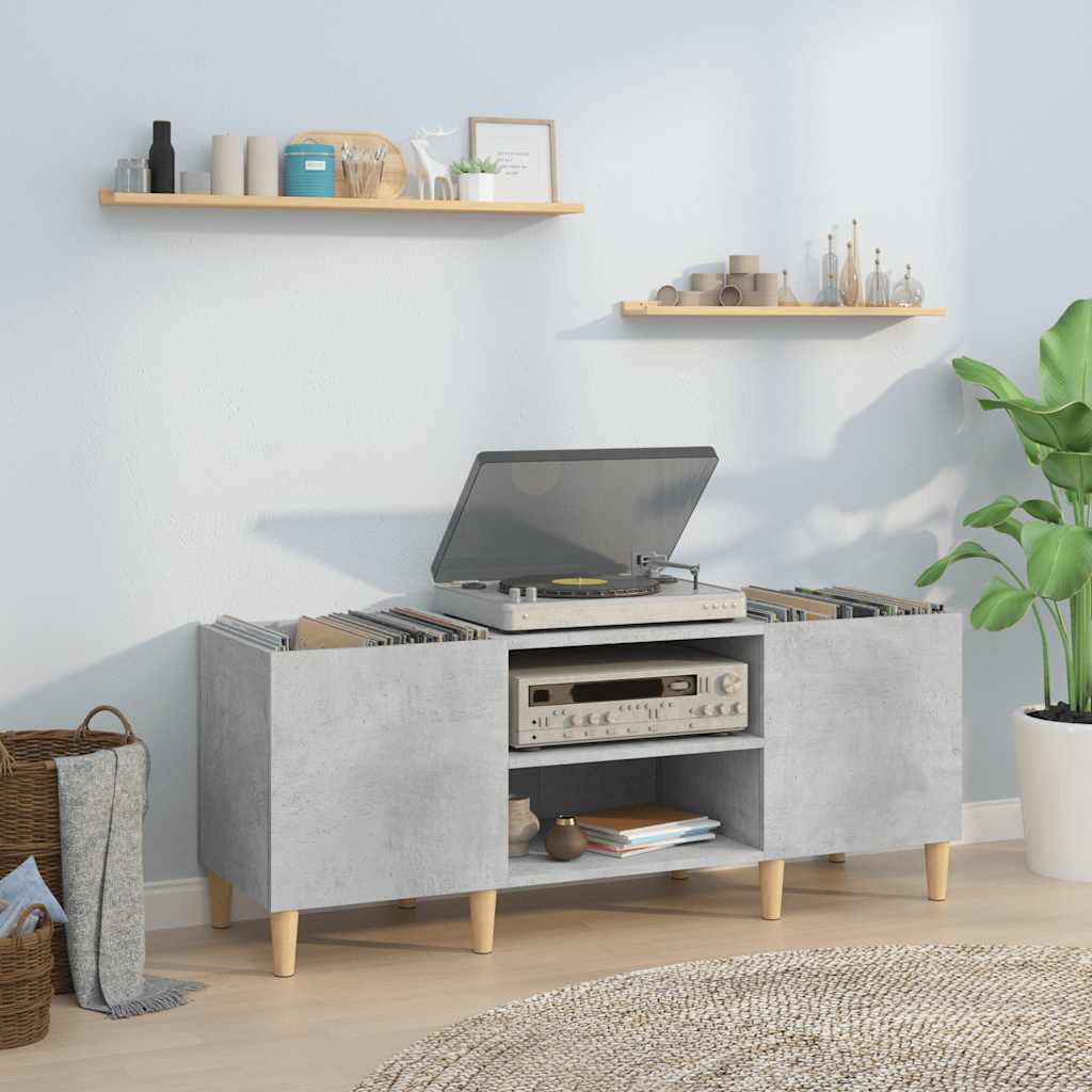 vidaXL Plattenschrank Betongrau 121x38x48 cm Holzwerkstoff