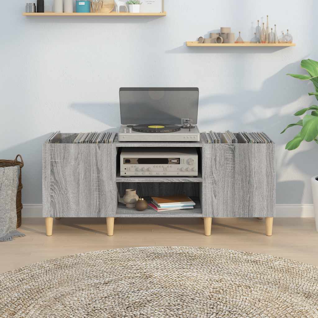 vidaXL Meuble de rangement pour disques gris sonoma 121x38x48 cm bois d'ingénierie