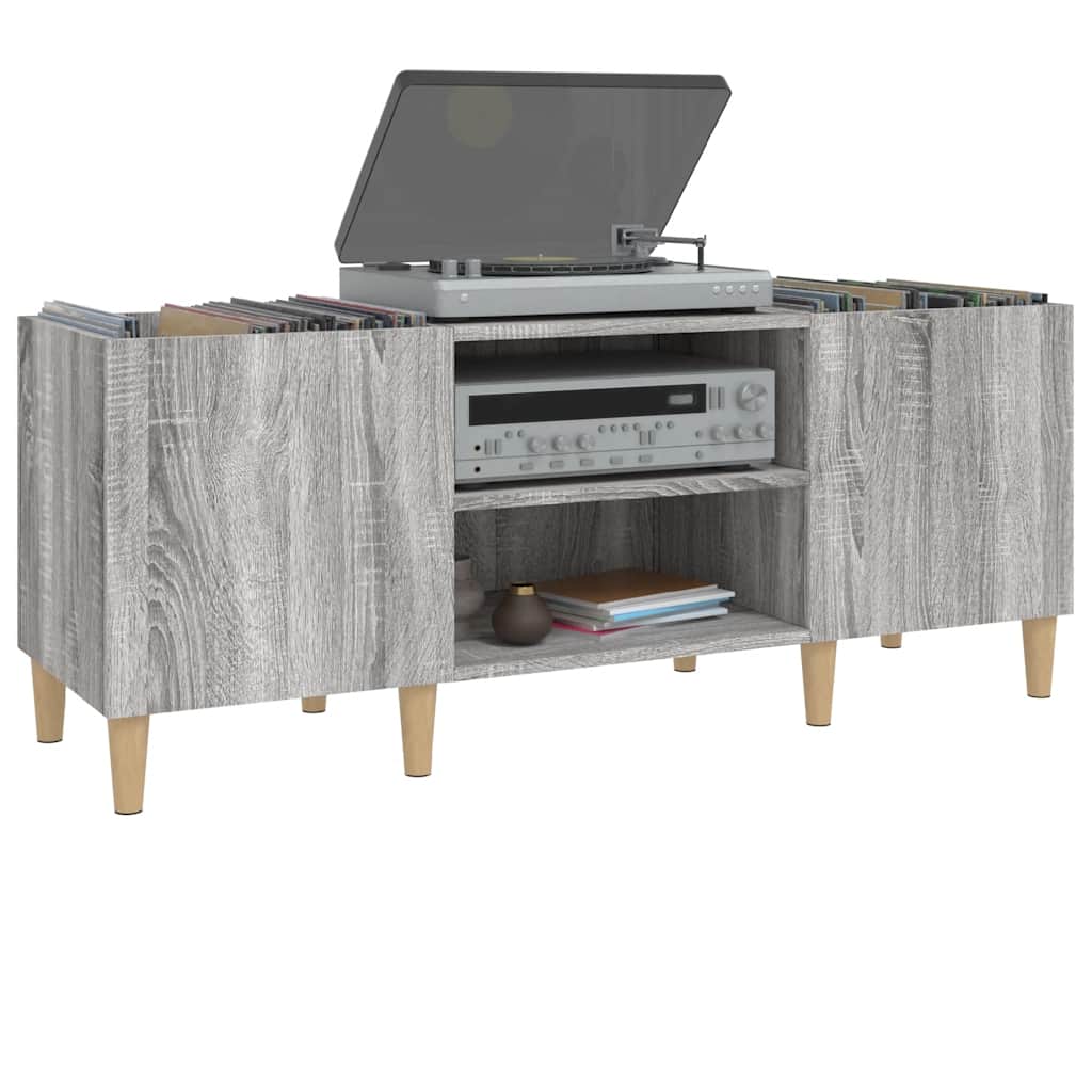 vidaXL Meuble de rangement pour disques gris sonoma 121x38x48 cm bois d'ingénierie