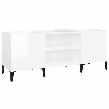 vidaXL Plattenschrank Hochglanz-Weiß 121x38x48 cm Holzwerkstoff