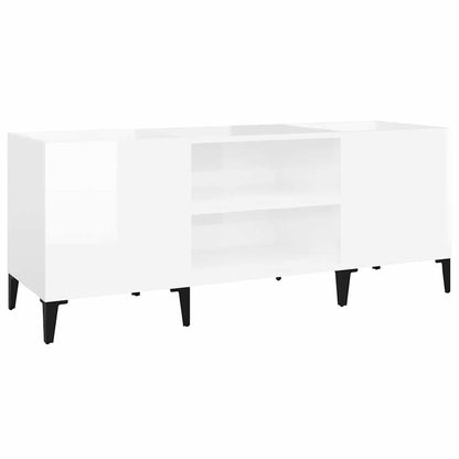 vidaXL Plattenschrank Hochglanz-Weiß 121x38x48 cm Holzwerkstoff