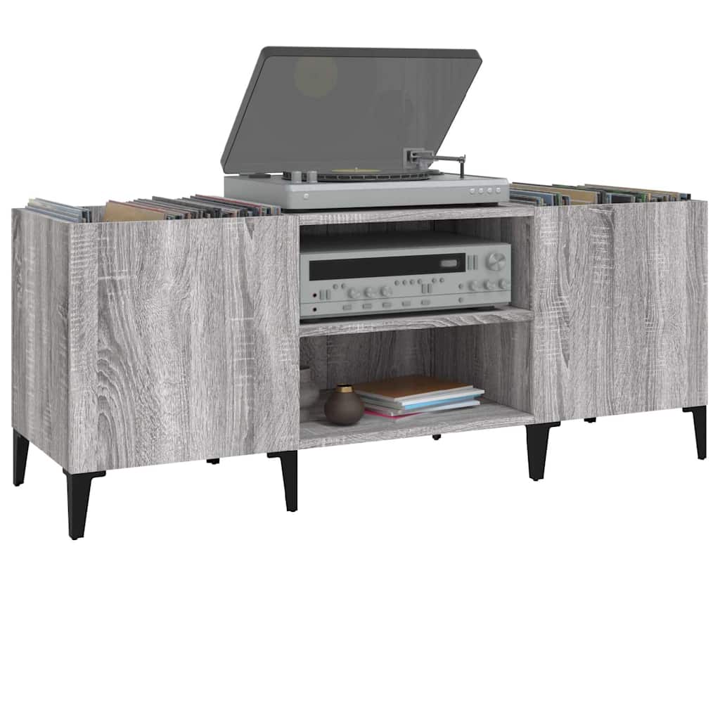 vidaXL Plattenschrank Grau Sonoma 121x38x48 cm Holzwerkstoff