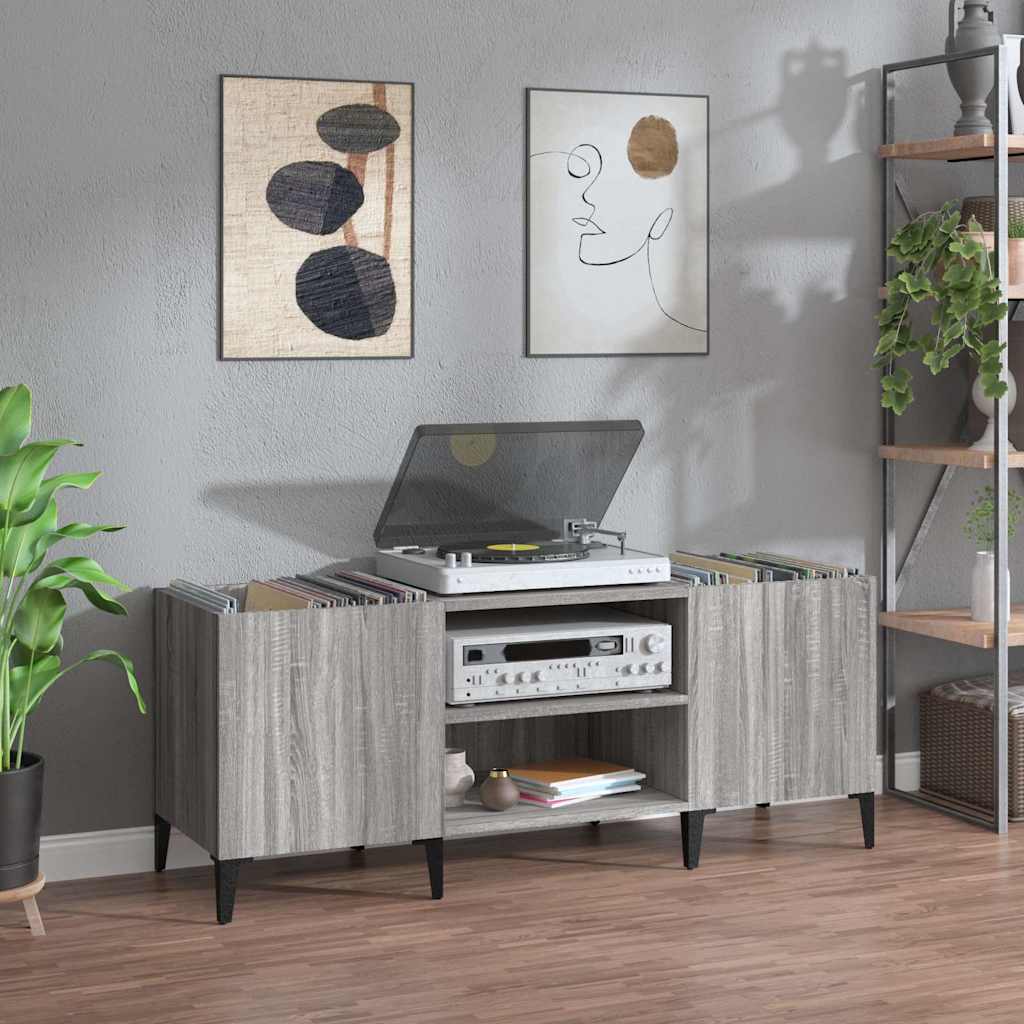 vidaXL Plattenschrank Grau Sonoma 121x38x48 cm Holzwerkstoff