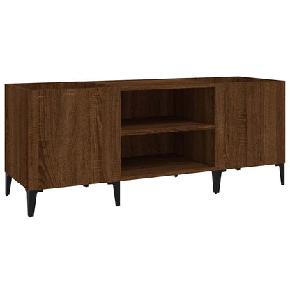 vidaXL Meuble de rangement pour disques vinyles aspect chêne marron 121x38x48 cm Bois d'ingénierie
