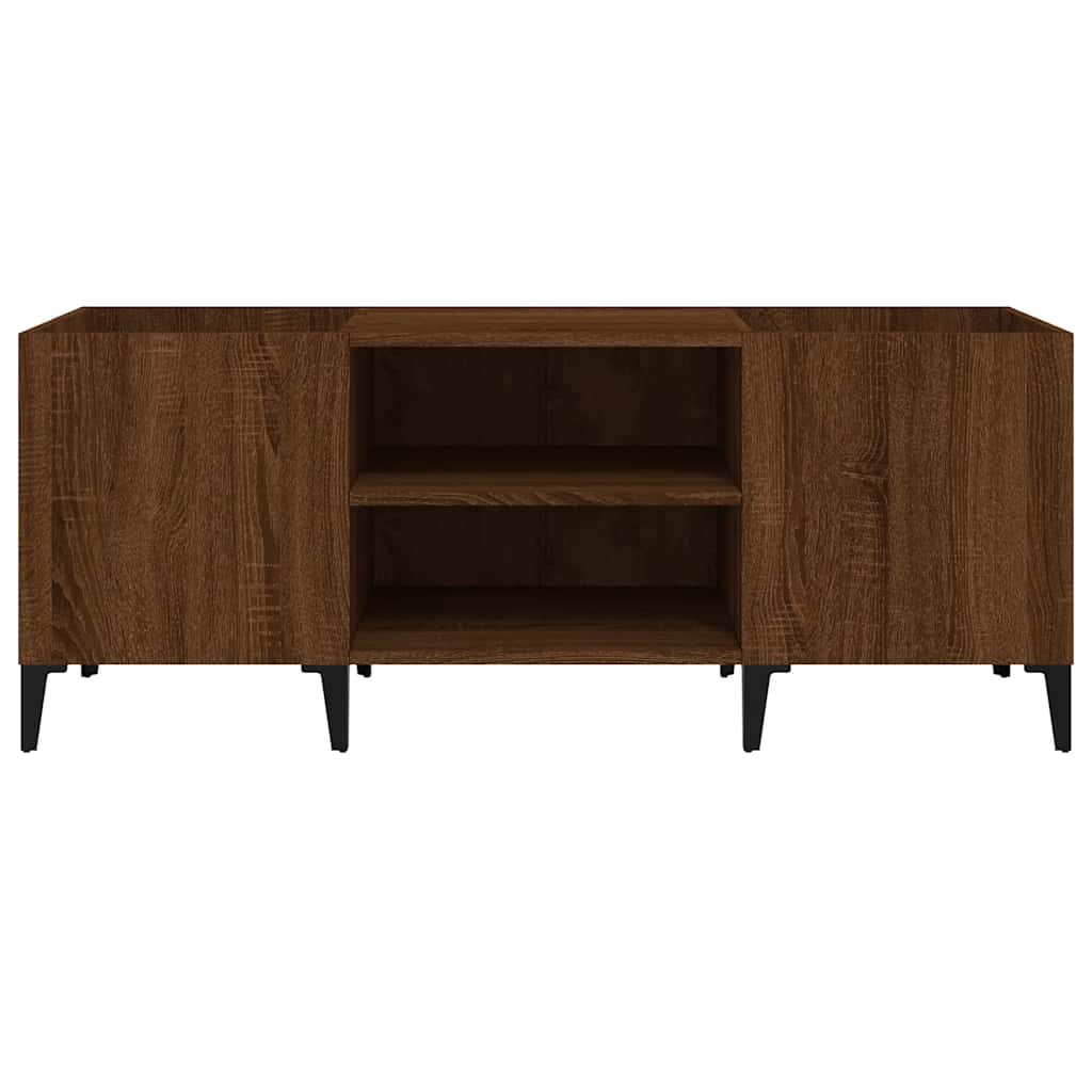 vidaXL Meuble de rangement pour disques vinyles aspect chêne marron 121x38x48 cm Bois d'ingénierie