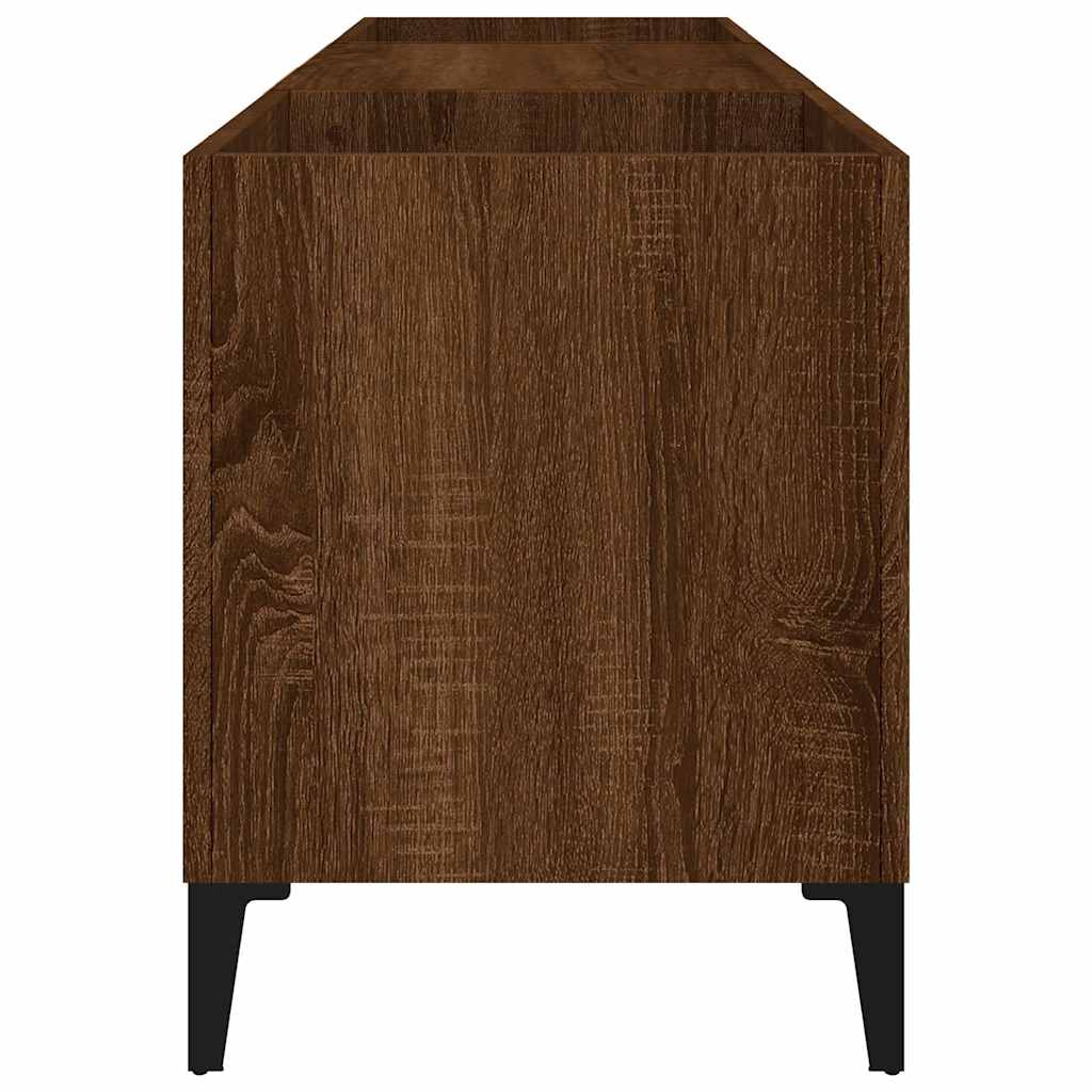 vidaXL Meuble de rangement pour disques vinyles aspect chêne marron 121x38x48 cm Bois d'ingénierie