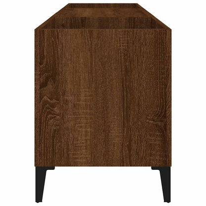 vidaXL Meuble de rangement pour disques vinyles aspect chêne marron 121x38x48 cm Bois d'ingénierie