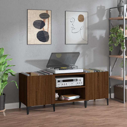 vidaXL Meuble de rangement pour disques vinyles aspect chêne marron 121x38x48 cm Bois d'ingénierie