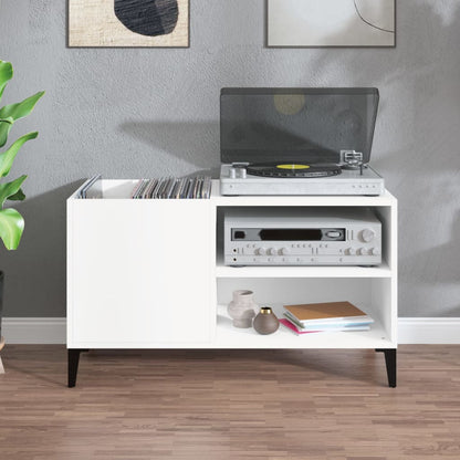 vidaXL Meuble de rangement pour disques blanc 84,5x38x48 cm bois d'ingénierie
