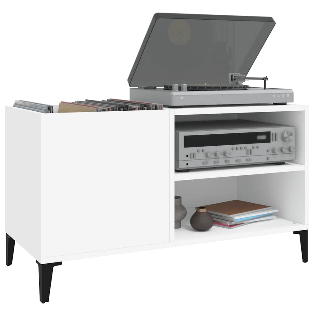 vidaXL Meuble de rangement pour disques blanc 84,5x38x48 cm bois d'ingénierie