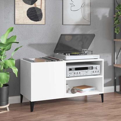 vidaXL Meuble de rangement pour disques blanc 84,5x38x48 cm bois d'ingénierie