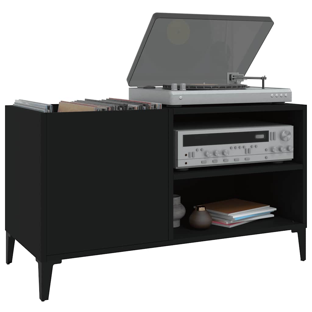 vidaXL Plattenschrank Schwarz 84,5x38x48 cm Holzwerkstoff