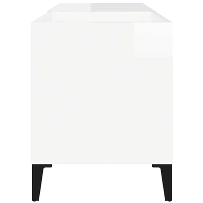 vidaXL Meuble de rangement pour disques blanc brillant 84,5x38x48 cm Bois d'ingénierie
