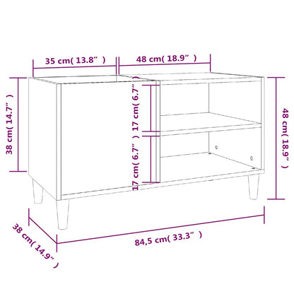 vidaXL Plattenschrank Betongrau 84,5x38x48 cm Holzwerkstoff