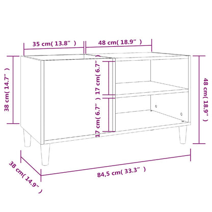 vidaXL Plattenschrank Braun Eichen-Optik 84,5x38x48 cm Holzwerkstoff