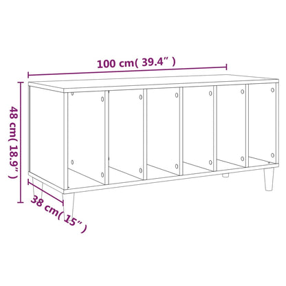 vidaXL Plattenschrank Schwarz 100x38x48 cm Holzwerkstoff