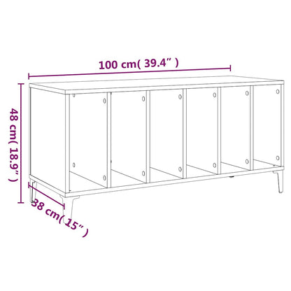 vidaXL Plattenschrank Betongrau 100x38x48 cm Holzwerkstoff
