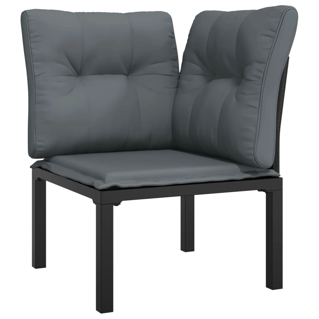 vidaXL Ensemble de mobilier de jardin 4 pcs Noir et gris Résine tressée