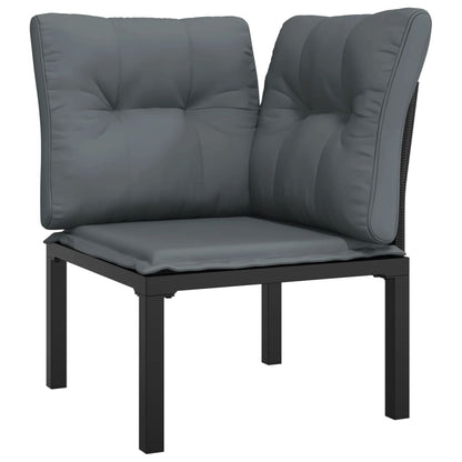 vidaXL Ensemble de mobilier de jardin 4 pcs Noir et gris Résine tressée