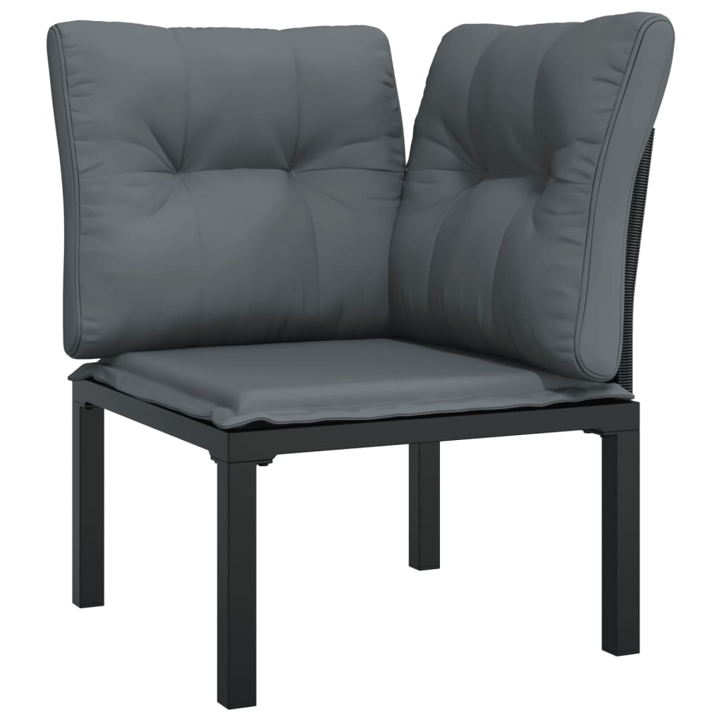 vidaXL Ensemble de mobilier de jardin 4 pcs Noir et gris Résine tressée