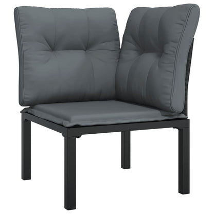 vidaXL Ensemble de mobilier de jardin 4 pcs Noir et gris Résine tressée