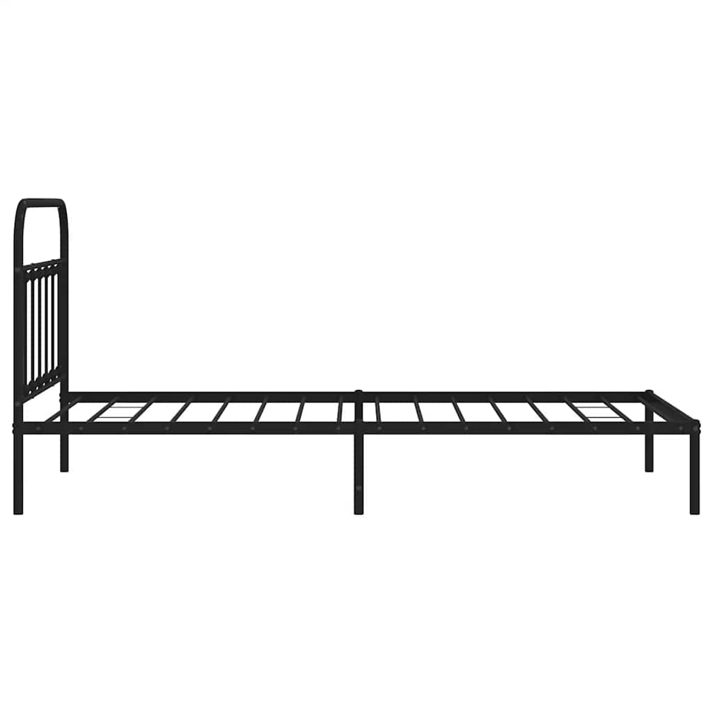 vidaXL Cadre de lit avec tête de lit Métal Noir 100x200 cm