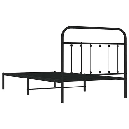 vidaXL Cadre de lit avec tête de lit Métal Noir 100x200 cm