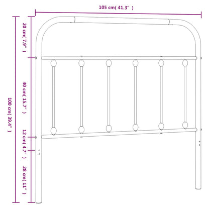 vidaXL Ersatz-Kopfteil Metall Schwarz 100 cm